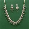 American Diamond Pearl Necklace with 2 Tone Plating