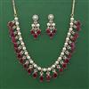 American Diamond Pearl Necklace with 2 Tone Plating