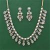 American Diamond Pearl Necklace with 2 Tone Plating