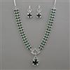 American Diamond Classic Necklace with Rhodium Plating