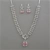 American Diamond Classic Necklace with Rhodium Plating