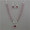 American Diamond Classic Necklace with Rhodium Plating