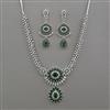 American Diamond Classic Necklace with Rhodium Plating