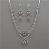 American Diamond Classic Necklace with Rhodium Plating