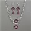 American Diamond Classic Necklace with Rhodium Plating