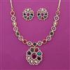American Diamond Pearl Necklace with 2 Tone Plating