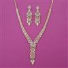 American Diamond Classic Necklace with Rhodium Plating 2 Tone Plating