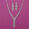 American Diamond Classic Necklace with Rhodium Plating 2 Tone Plating
