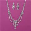 American Diamond Classic Necklace with Rhodium Plating 2 Tone Plating