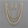 American Diamond Layered Necklace with 2 Tone Plating