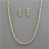 American Diamond Delicate Necklace with Rhodium Plating 2 Tone Plating