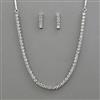 American Diamond Delicate Necklace with Rhodium Plating 2 Tone Plating