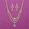 American Diamond Classic Necklace with Rhodium Plating 2 Tone Plating