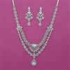 American Diamond Classic Necklace with Rhodium Plating 2 Tone Plating
