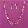 American Diamond Delicate Necklace with Rhodium Plating 2 Tone Plating