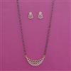 American Diamond Classic Mangalsutra with Rhodium Plating 2 Tone Plating
