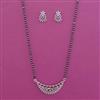 American Diamond Classic Mangalsutra with Rhodium Plating 2 Tone Plating