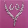 American Diamond Classic Necklace with Rhodium Plating 2 Tone Plating Mehndi Plating