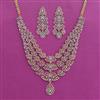 American Diamond Layered Necklace with Rhodium Plating 2 Tone Plating