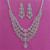American Diamond Layered Necklace with Rhodium Plating 2 Tone Plating