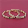 American Diamond Pearl Bangles with Gold Plating