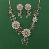 American Diamond Pearl Necklace with 2 Tone Plating