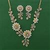 American Diamond Pearl Necklace with 2 Tone Plating