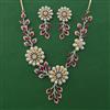 American Diamond Pearl Necklace with 2 Tone Plating