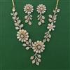 American Diamond Pearl Necklace with 2 Tone Plating