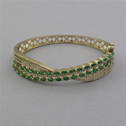 American Diamond Openable kada with Mehndi Plating