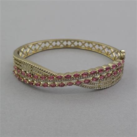American Diamond Openable kada with Mehndi Plating