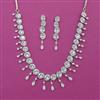 American Diamond Classic Necklace with Rhodium Plating