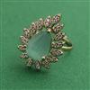 American Diamond Adjustable Ring with Mehndi Plating