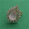 American Diamond Adjustable Ring with Mehndi Plating