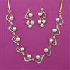 American Diamond Pearl Necklace with 2 Tone Plating