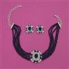 American Diamond Choker Necklace with Rhodium Plating