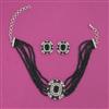 American Diamond Choker Necklace with Rhodium Plating