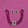 American Diamond Choker Necklace with Rhodium Plating
