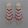 American Diamond Long Earring with Carat Plating