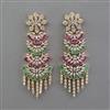 American Diamond Long Earring with Carat Plating