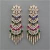American Diamond Long Earring with Carat Plating