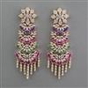 American Diamond Long Earring with Carat Plating