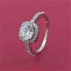 American Diamond Solitaire Ring with Rhodium Plating 2 Tone Plating Mehndi Plating