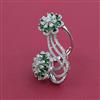 American Diamond Adjustable Ring with Rhodium Plating