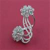 American Diamond Adjustable Ring with Rhodium Plating