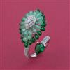 American Diamond Adjustable Ring with Rhodium Plating