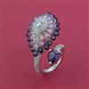 American Diamond Adjustable Ring with Rhodium Plating