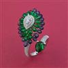 American Diamond Adjustable Ring with Rhodium Plating