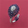 American Diamond Adjustable Ring with Rhodium Plating