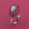 American Diamond Adjustable Ring with Rhodium Plating
